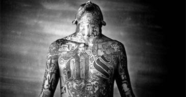 A Mara Salvatrucha gang member in prison in El Salvador